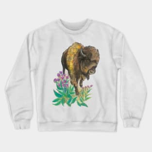 Bison and Western Ironweed Crewneck Sweatshirt